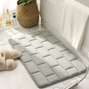 Antislip Badmat Beige Ziegelpatroon  Snel Droog Badkamer Mat