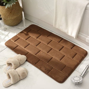 Antislip Badmat Beige Ziegelpatroon  Snel Droog Badkamer Mat
