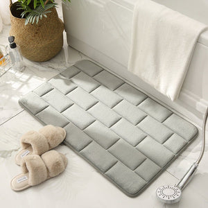 Antislip Badmat Beige Ziegelpatroon  Snel Droog Badkamer Mat