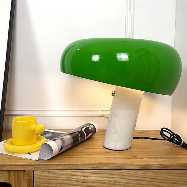 Marmeren Tafellamp met Elegante Stenen Voet – Moderne Woonkamer & Slaapkamer Verlichting