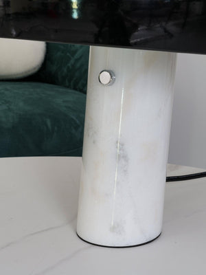 Marmeren Tafellamp met Elegante Stenen Voet – Moderne Woonkamer & Slaapkamer Verlichting