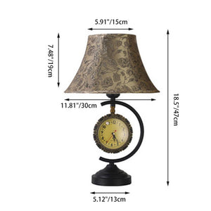 Klassieke Europese Tafellamp met Stoffen Lampenkap en Klokdesign – Elegante Binnenverlichting voor Woonkamer, Slaapkamer of Kantoor