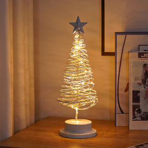 LED Spiral Kerstboom Tafellamp met Sterrenpunt – Warme Witte Verlichting