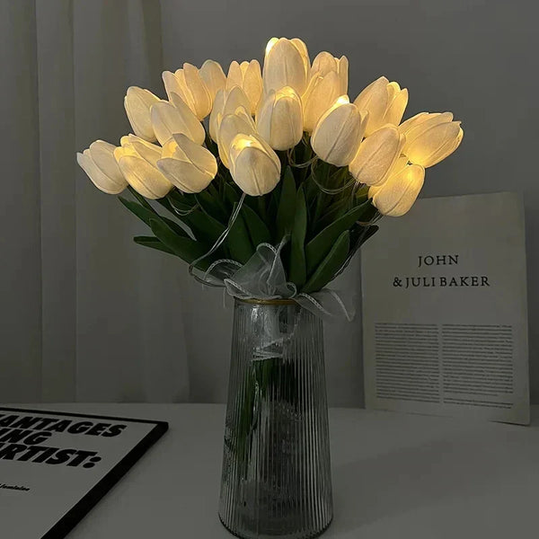 Draagbare Tulpen LED Nachtlamp  Gezellige Sfeerverlichting voor Slaapkamer  Woonkamer