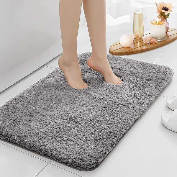 Zwarte Badkamermat | Dikke Antislip Waterabsorberende Badmat voor Ultiem Comfort