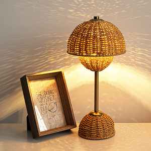 Bamboe LED Tafellamp voor Zachte Sfeerverlichting  Modern Natuurlijk Woondecor