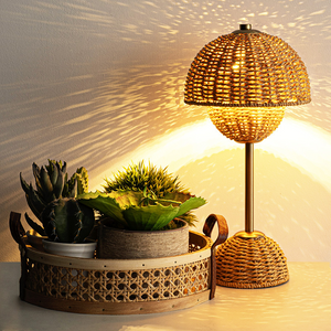 Bamboe LED Tafellamp voor Zachte Sfeerverlichting  Modern Natuurlijk Woondecor