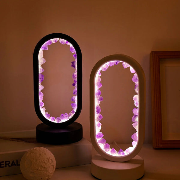 Rustgevende Amethist Lamp  Handgemaakte Natuurlijke Kristallen Verlichting voor een Ontspannen Sfeer in Huis