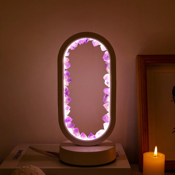Rustgevende Amethist Lamp  Handgemaakte Natuurlijke Kristallen Verlichting voor een Ontspannen Sfeer in Huis