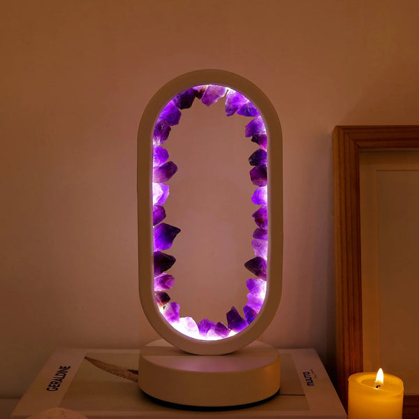 Rustgevende Amethist Lamp  Handgemaakte Natuurlijke Kristallen Verlichting voor een Ontspannen Sfeer in Huis