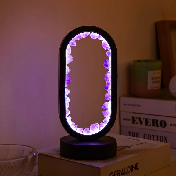Rustgevende Amethist Lamp  Handgemaakte Natuurlijke Kristallen Verlichting voor een Ontspannen Sfeer in Huis
