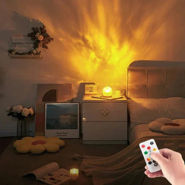 Kalmerende Watergolf Projector Lamp met Afstandsbediening  Ontspannende Sfeerverlichting voor Thuis