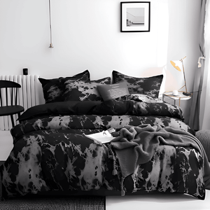 Luxe Marmer Beddengoed Set 155x220 cm | 3-delige Zachte Microvezel Dekbedovertrek & Kussenslopen