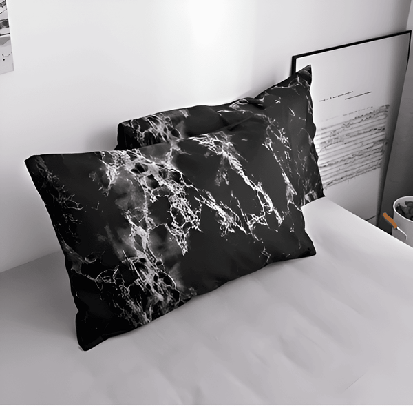 Luxe Marmer Beddengoed Set 155x220 cm | 3-delige Zachte Microvezel Dekbedovertrek & Kussenslopen