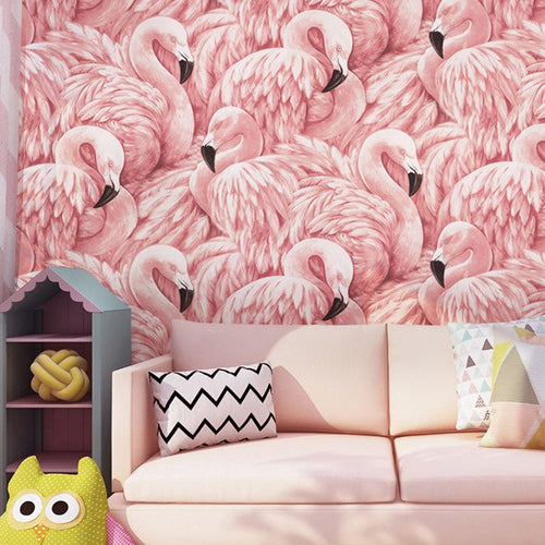 Zachte Roze Tapetrulle met Dierenpatroon  Elegante Wanddecoratie voor Slaapkamer  Kinderkamer