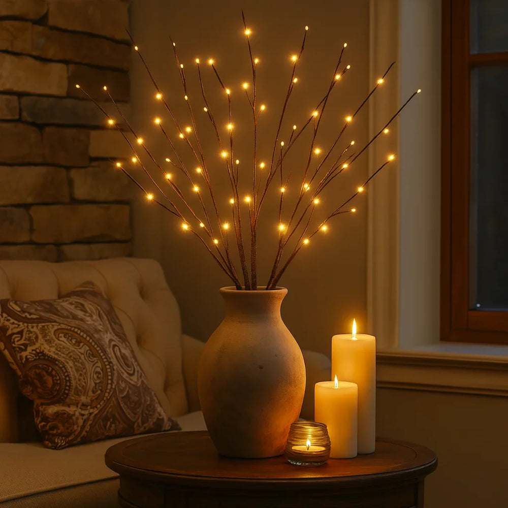 LED Takken Verlichting – Decoratieve Sfeertakken met 120 Warm Witte LED’s (68 cm)