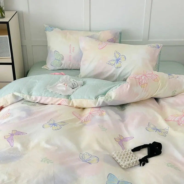 Romantisch Roze Bloemen Beddengoed Set  Zachte Polyester Dekbedovertrek  Kussenslopen voor Gezellige Slaapkamers
