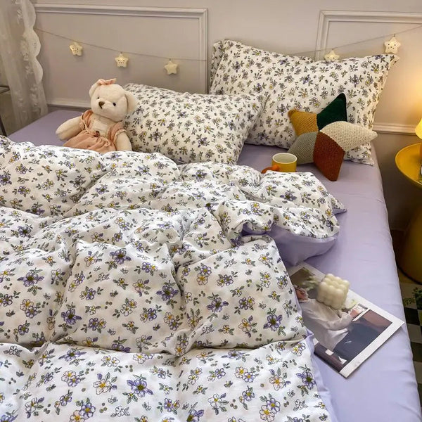 Romantisch Roze Bloemen Beddengoed Set  Zachte Polyester Dekbedovertrek  Kussenslopen voor Gezellige Slaapkamers