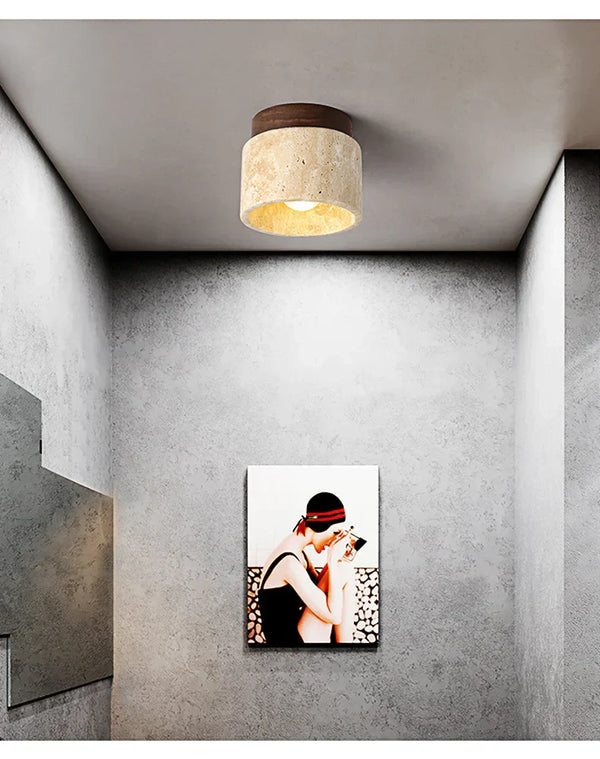 Minimalistische Japanse Plafondlamp – Zacht Houten Ontwerp