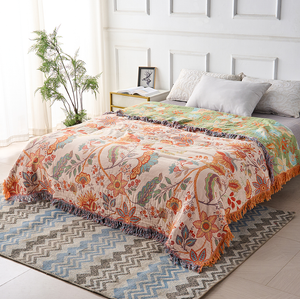 Boho Bloemenprint Dekentje – Sfeervol en Comfortabel Deken voor Bank, Bed & Buiten