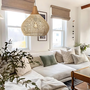 Boho Rotan Hanglamp – Handgemaakt voor Gezellige Slaapkamers