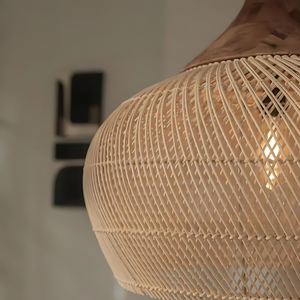 Boho Rotan Hanglamp – Handgemaakt voor Gezellige Slaapkamers