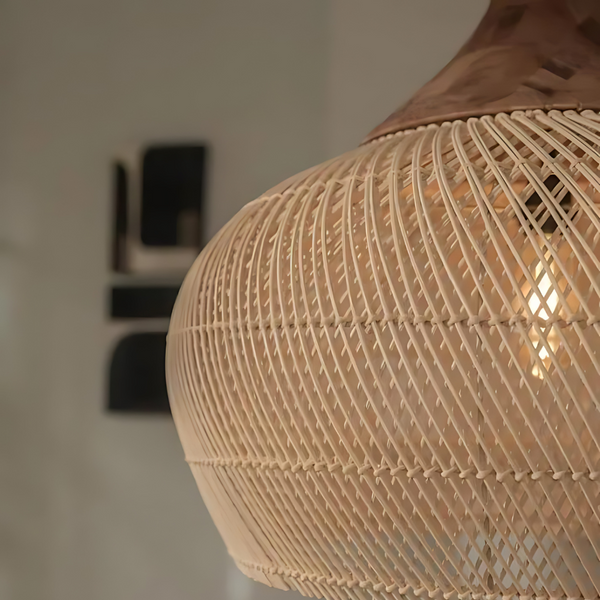 Boho Rotan Hanglamp – Handgemaakt voor Gezellige Slaapkamers