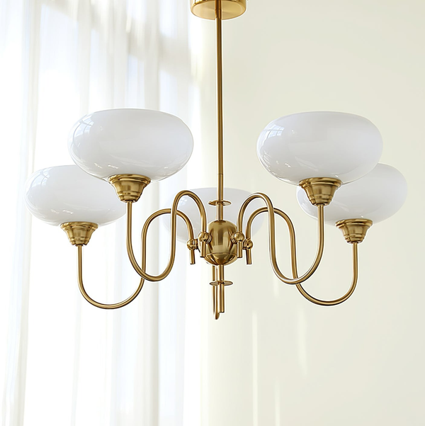 Artistieke Kaki Kroonluchter – Elegante Glazen Hanglamp voor Woon- en Eetkamer