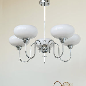 Artistieke Kaki Kroonluchter – Elegante Glazen Hanglamp voor Woon- en Eetkamer