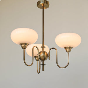 Artistieke Kaki Kroonluchter – Elegante Glazen Hanglamp voor Woon- en Eetkamer