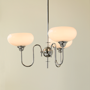 Artistieke Kaki Kroonluchter – Elegante Glazen Hanglamp voor Woon- en Eetkamer