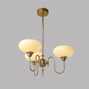 Artistieke Kaki Kroonluchter – Elegante Glazen Hanglamp voor Woon- en Eetkamer