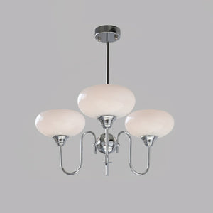 Artistieke Kaki Kroonluchter – Elegante Glazen Hanglamp voor Woon- en Eetkamer