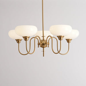 Artistieke Kaki Kroonluchter – Elegante Glazen Hanglamp voor Woon- en Eetkamer