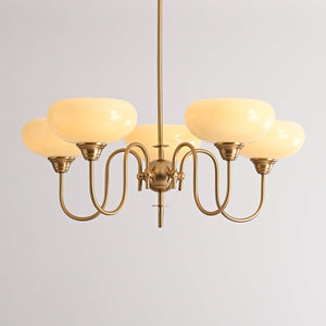 Artistieke Kaki Kroonluchter – Elegante Glazen Hanglamp voor Woon- en Eetkamer