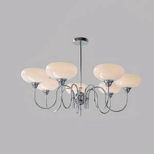 Artistieke Kaki Kroonluchter – Elegante Glazen Hanglamp voor Woon- en Eetkamer