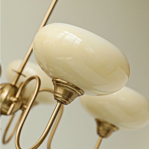 Artistieke Kaki Kroonluchter – Elegante Glazen Hanglamp voor Woon- en Eetkamer