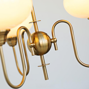 Artistieke Kaki Kroonluchter – Elegante Glazen Hanglamp voor Woon- en Eetkamer