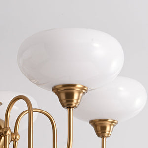 Artistieke Kaki Kroonluchter – Elegante Glazen Hanglamp voor Woon- en Eetkamer