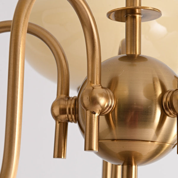 Artistieke Kaki Kroonluchter – Elegante Glazen Hanglamp voor Woon- en Eetkamer