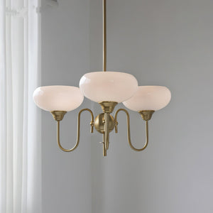Artistieke Kaki Kroonluchter – Elegante Glazen Hanglamp voor Woon- en Eetkamer