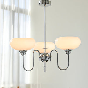 Artistieke Kaki Kroonluchter – Elegante Glazen Hanglamp voor Woon- en Eetkamer