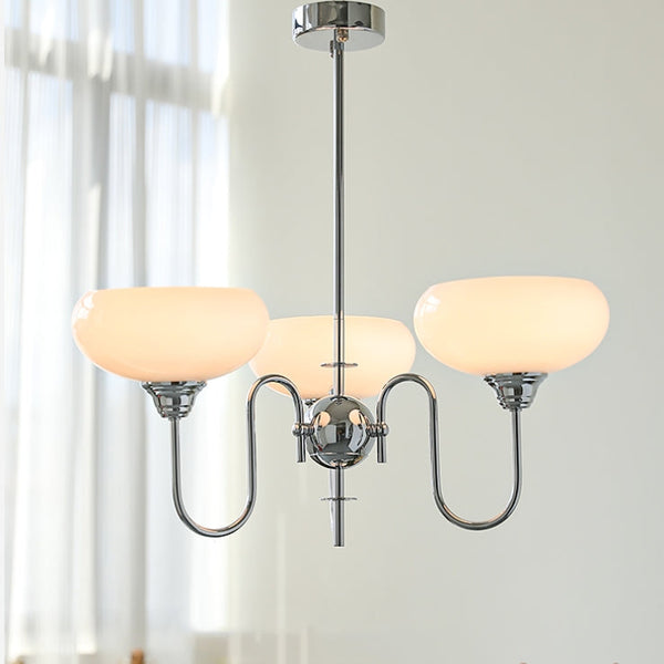 Artistieke Kaki Kroonluchter – Elegante Glazen Hanglamp voor Woon- en Eetkamer