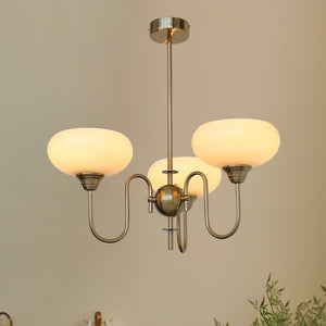 Artistieke Kaki Kroonluchter – Elegante Glazen Hanglamp voor Woon- en Eetkamer