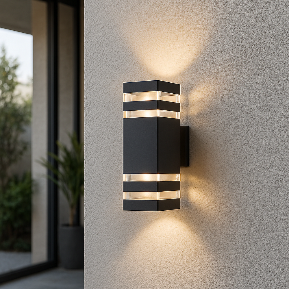 2-Weg LED Buiten Wandlamp | Aluminium & Glas Tuinlamp