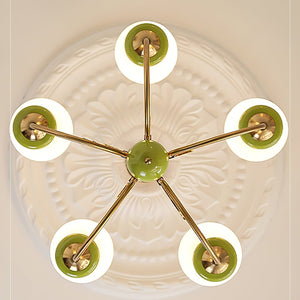 Moderne artistieke kroonluchter hanglamp – Elegante groene glazen design