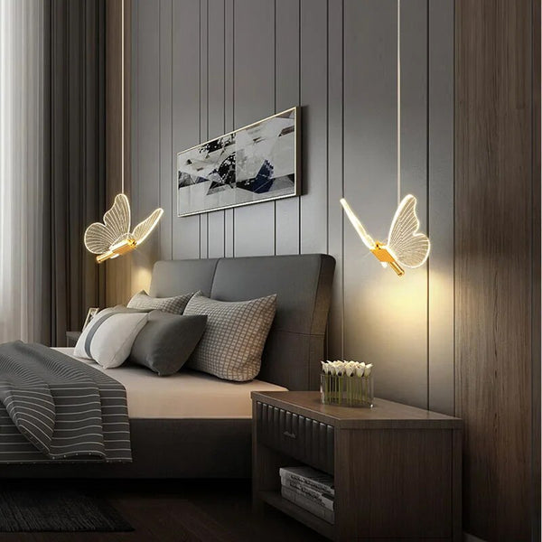 Elegante Pendellamp in Vlindervorm – LED Plafondlamp voor Warme Sfeerverlichting