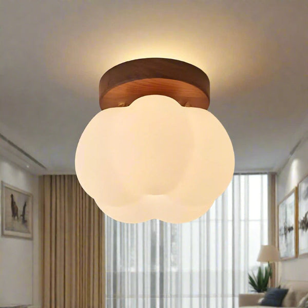 Charmante LED Plafondlamp in Pompoenvorm  Speelse Woondecoratie voor Gezellige Interieurs