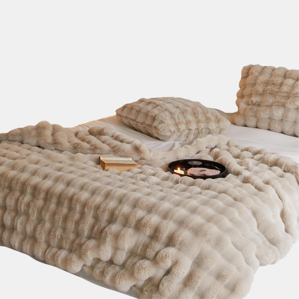 Chunky Gebreid Nepbont Verzwaard Dekentje   Gezellige Luxe voor Moderne Interieurs