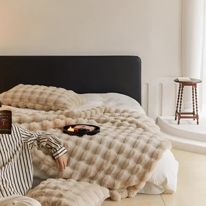 Chunky Gebreid Nepbont Verzwaard Dekentje   Gezellige Luxe voor Moderne Interieurs